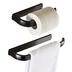 BigBig Home ORB Finish Brass Material Bathroom Hardware Set Half Open Toilet Tissue Paper Roll Holders Towel Ring Wall Mounted Convinient
