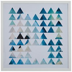 Rivet Teal Geometric Print in White Frame, 22" x 22"