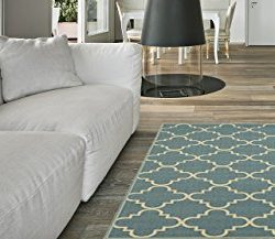 Maxy Home Hamam Moraccan Trellis Sage Green 5 ft. x 6 ft. 6 in. Rubber Backed Area Rug