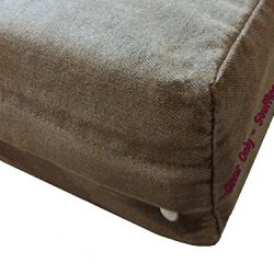 Dogbed4less DIY Pet Bed Pillow Brown Denim Duvet Cover and Waterproof Internal case