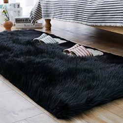 Carvapet Luxury Soft Faux Sheepskin Fur Area Rugs for Bedside Floor Mat Plush Sofa Cover Seat Pad