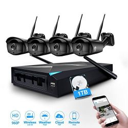 Wireless Camera System, JOOAN TC-734-4N 960P Wireless Security CCTV Surveillance Systems With 4X1.3MP IP Camera 4CH NVR Plug and Play Indoor/Outdoor