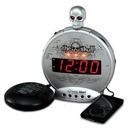 Sonic Alert Loud Alarm Clock SBS550ss The Skull with Vibrating Shaker