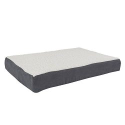 PETMAKER Orthopedic Sherpa Top Pet Bed with Memory Foam and Removable Cover 30x20.5x4 Gray by