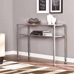 Pemberly Row Console Table in Silver and Black