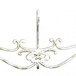 Headbourne 16" Metal Hook Rail / Coat Rack with 3 Double Hooks and White Gold Finish