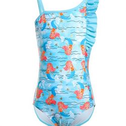 Ruffle Swimsuits One Shoulder Bathing Suits, Mermaid