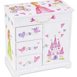 JewelKeeper Unicorn Musical Jewelry Box with 3 Pullout Drawers, Fairy Princess and Castle Design, Dance of the Sugar Plum Fairy Tune