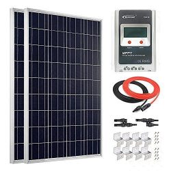 Giosolar 200 Watt 12 Volt Polycrystalline Solar Panel Kit with 20A LCD
