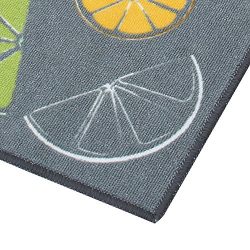 Carvapet 2 Piece Non-Slip Kitchen Mat Rubber Backing Doormat Runner Rug Set, Lemon Design