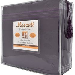 Mezzati Luxury Bed Sheet Set - Soft and Comfortable 1800 Prestige Collection - Brushed Microfiber Bedding (Purple, Twin XL Size)