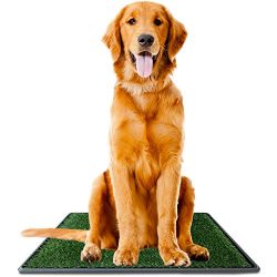 Ideas In Life Dog Potty Grass Pee Pad – Artificial Pet Grass Patch for Dogs to Pee On Great for Puppy Potty Training as an Indoor/Outdoor Litter Box Large 30" x 20" + e-Book for Potty Training