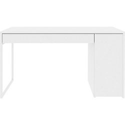 Temahome Prado Home Office Desk, Pure White and White Lacquer