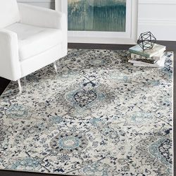 Safavieh Madison Collection Cream and Light Grey Bohemian Chic Paisley Area Rug