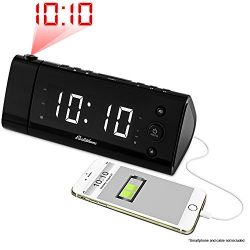 Electrohome USB Charging Alarm Clock Radio with Time Projection