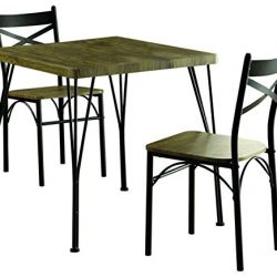 HOMES: Inside + Out IDF-3279T-29-3PK Marva Table Set Gray/Dark Bronze 3 Piece Dining