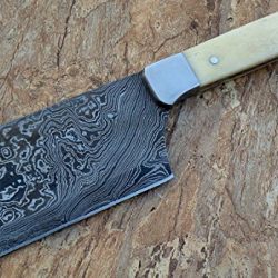 Limited Stock - RT-09, Handmade Damascus Steel Cleaver Knife – Bone Handle