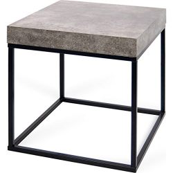 TemaHome Petra End Table | Concrete Look Top / Black Legs