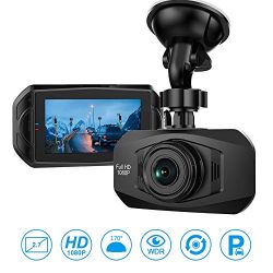 Car Camera - Dash Cam 170 Wide Angle Car Black Box Camera, Full HD Dashboard Camera for Cars