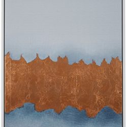 Rivet Copper Metallic Foil Canvas Print in White Frame, 21.75" x 17.75"