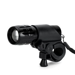 Greententljs Bicycle Bike Light 200 Lumens 3 Mode CREE Q5 LED Lights Lamp Front Torch Waterproof Torch Holder (Black)