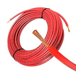 50FT Solar PV Cable, 8 AWG, 2000V Wire, UL 4703 Listed, Copper , PV Approved & Sunlight resistant, RED Color
