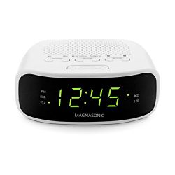 Magnasonic Digital AM/FM Clock Radio with Battery Backup, Dual Alarm, Sleep & Snooze Functions, Display Dimming Option (EAAC201)