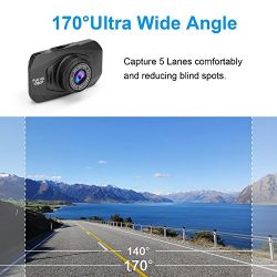 Car Camera - Dash Cam 170 Wide Angle Car Black Box Camera, Full HD Dashboard Camera for Cars