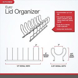 Spectrum Diversified Euro Lid Organizer, Plate Rack, Lid Holder, Rounded, Satin Nickel