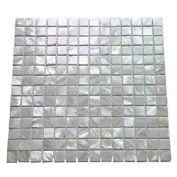 Art3d 10-Pack Oyster Mother of Pearl Square Shell Mosaic for Kitchen Backsplashes, Bathroom Walls, Spa Tile, Pool Tile