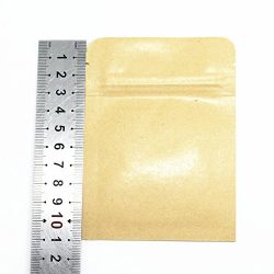 5.5mil Kraft Paper Inner Mylar Foil Ziolock Bag with Tear Notches Heat Sealable Resealable Pouch Smell Proof Spice Coffee Jerky Long Term Food Storage Bag (100, 3.1x4.3 inch (8x11cm))