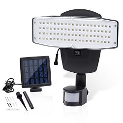 Solar Lights Outdoor 80LED 800Lums Solar Powered Weatherproof Motion Security Shed Flood Lights with Adjustable Light Head for Patio,Deck,Yard,Garden,Drieway