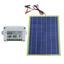 20W Epoxy Solar Panel Kit with 10A Controller for 12V Camping Home Car Battery