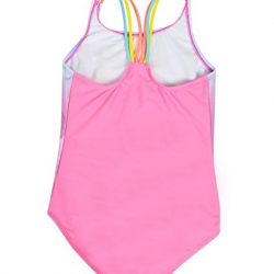 Girl's One Piece Cat Printed Swimsuit Thin Straps Bathing Suit