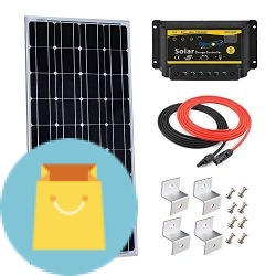 Giosolar 100W 12V Monocrystalline Solar Panel Kit with 20A LED Charge Controller