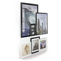 Wallniture Boston Contemporary Floating Wall Shelf - Picture Ledge for Frames Book Display White 46 Inch Set of 2