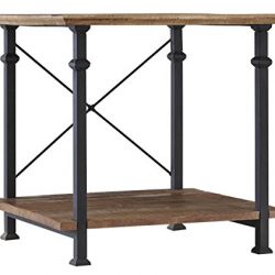 Homelegance Factory Modern Industrial Style End Table, Rustic Brown