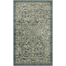 Maples Rugs Kitchen Rugs, [Made in USA][Pelham] 1'8 x 2'10 Non Slip Padded Small Area Rugs for Living Room, Bedroom, and Entryway - Light Spa