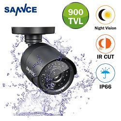 SANNCE HD 900TVL CCTV Security Camera Day Night Vision 24 IR Leds Weatherproof Wide Angle 3.6mm Lens Bullet Video CCTV Camera, IP 66 Weatherproof, No Power Supply No Cable