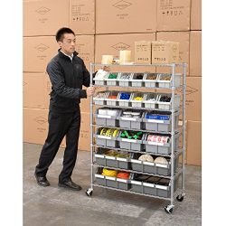 Seville Classics Commercial 7-Tier Platinum/Gray NSF 22-Bin Rack Storage System