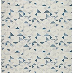 Rivet Modern Geometric Triangle Wool Rug, 8' x 10', Blue Ivory