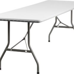 Flash Furniture 30''W x 96''L Granite White Plastic Folding Table