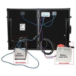 ACOPOWER 100W Foldable Solar Panel Kit, 12V Battery and Generator Ready Suitcase with Charge Controller