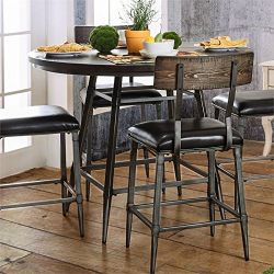 Furniture of America Haliana Round Counter Height Dining Table