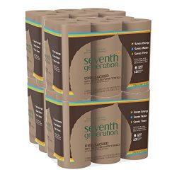 Seventh Generation Unbleached Paper Towels, 100% Recycled Paper, 6 Count (Pack of 4)