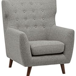 Rivet Hawthorne Mid-Century Tufted Modern Accent Chair, Silver