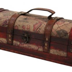 Chateau 1 Bottle Old World Wooden Wine Box by Twine – (Wood, Faux Leather)