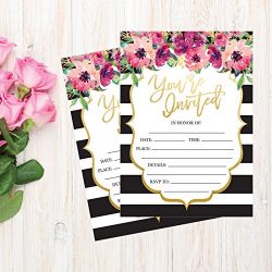 50 Fill In Invitations, Wedding Invitations, Bridal Shower Invitations, Rehearsal Dinner, Dinner Invitations, Baby Shower Invitations, Bachelorette Party Invitations, Engagement, Sweet 16, Graduation