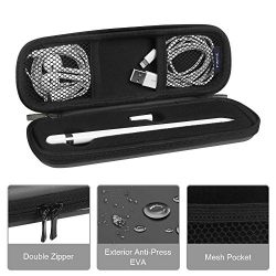 Fintie Apple Pencil Case, Premium PU Leather Protective Carrying Bag Sleeve Pouch Case with Built-in Pocket and Slots for Apple iPad Pro/iPad 2018 (6th Generation) Pencil/Adapter, Space Gray