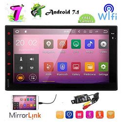 Upgraded Android 7.1 7" 2GB RAM 32GB ROM Octa Core Car Autoradio 1024600 Full Capacitive Touchscreen WiFi Double 2DIN Car Radio Stereo support BT GPS Navi OBD2 4G Dual Camera Input+Free Rear Camera